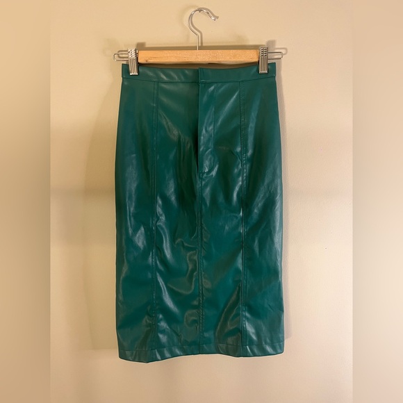 NSR Dresses & Skirts - NSR Teal faux Leather Pencil Skirt